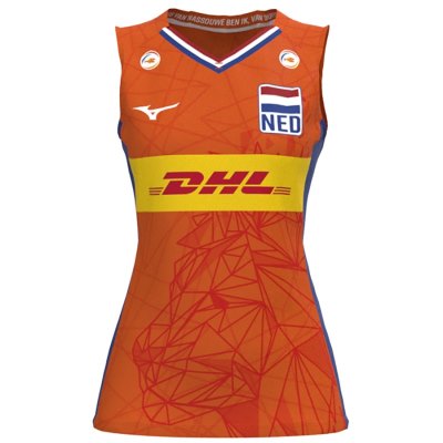 Camisa Mizuno Nevobo Volleyball Match Orange Shirt Mujer - Naranjas - Chile M426NQABUP